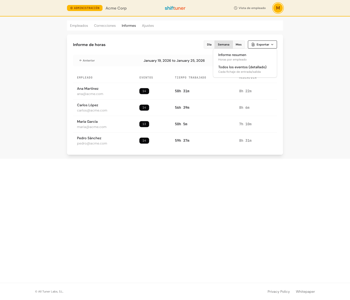 Excel export dropdown